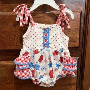 Cute Polka Dot and Popsicle Print Baby Romper